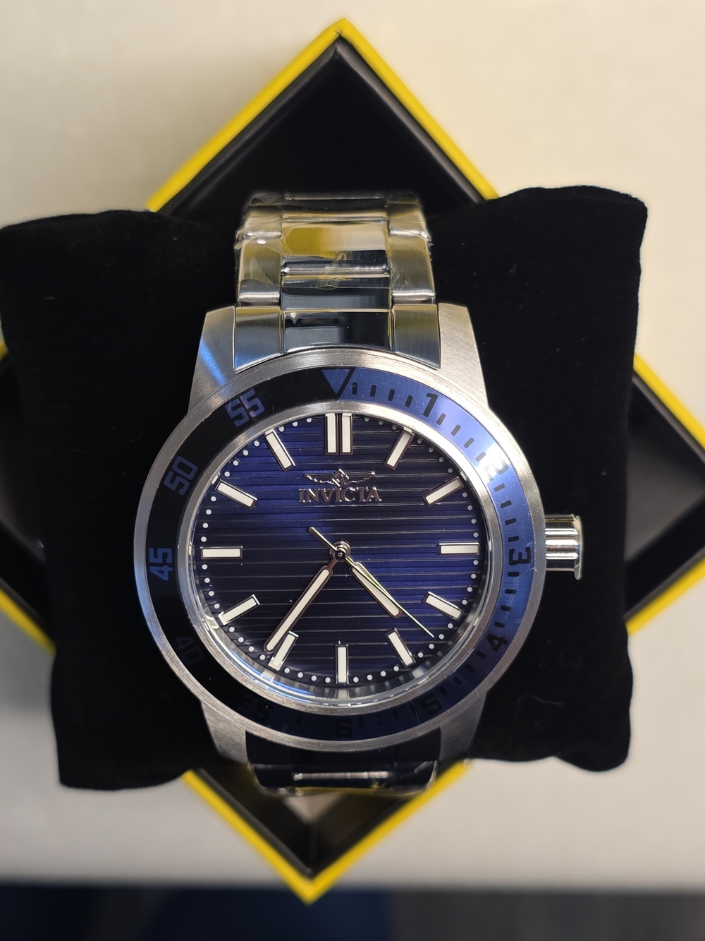 19. Invicta Blue Dial Stainless Steel Men's Watch